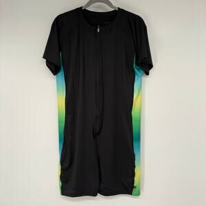 Tomboy X Swim 6" Unisuit Women's Sze 4X Black Multi Colorblock One Piece Stretch